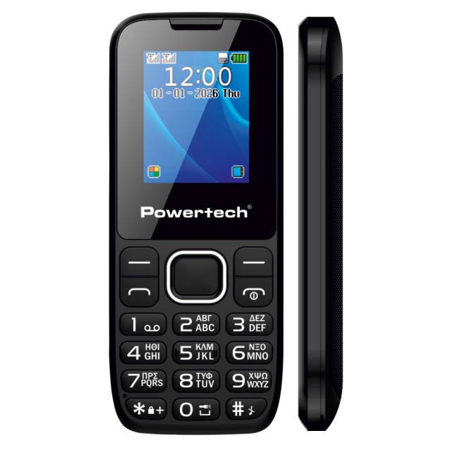 POWERTECH κινητό τηλέφωνο Milly Small III, 1.77", dual SIM, χωρίς κάμερα, μαύρο