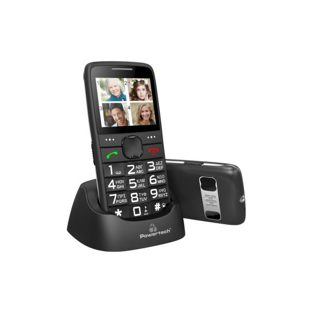 POWERTECH Κινητό Τηλέφωνο Sentry Eco PTM-18, SOS Call, με φακό, μαύρο