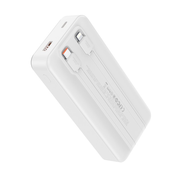 XO PR249 POWERBANK PD 20W + QC 22.5W ΜΕ ΕΝΣΩΜΑΤΩΜΕΝΟ ΚΑΛΩΔΙΟ TYPE-C ΚΑΙ LIGHTNING , ΟΘΟΝΗ, 20000mAh , ΜΑΥΡΟ