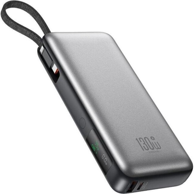 XO PR268, POWERBANK, 20000MAh, 130W, ΜΕ ΚΑΛΩΔΙΟ TYPE-C 100w, ΓΚΡΙ