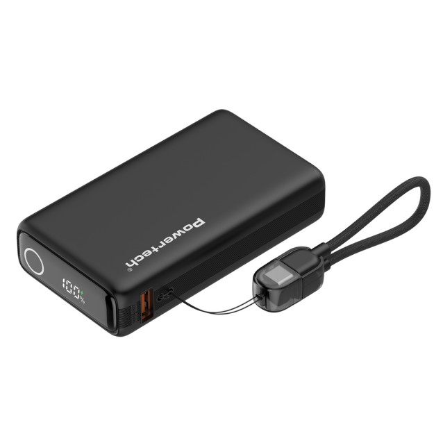 POWERTECH power bank PT-1641 με οθόνη & καλώδιο, 10000mAh, 22.5W, μαύρο POWERTECH power bank PT-1641 με οθόνη & καλώδιο, 10000mAh, 22.5W, μαύρο