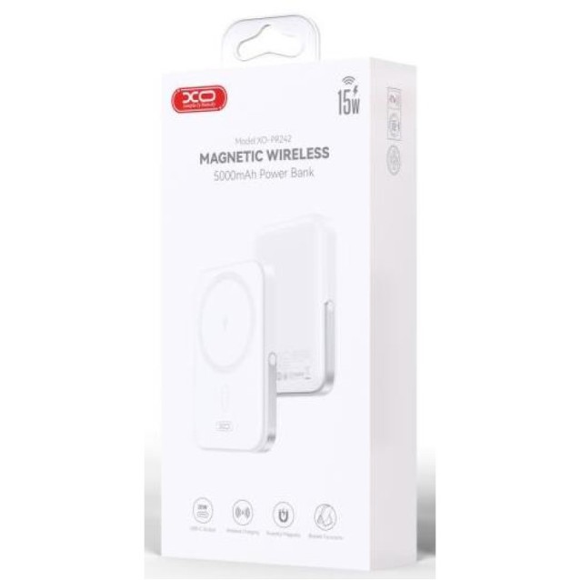 XO PR242 ΑΣΥΡΜΑΤΟ ΜΑΓΝΗΤΙΚΟ POWERBANK 15W , PD20W, 5000mAh , ΛΕΥΚΟ