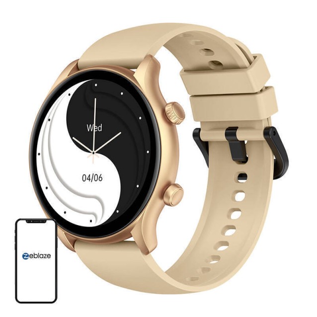 ZEBLAZE smartwatch Btalk 3 Plus, heart rate, 1.39" IPS, χρυσό