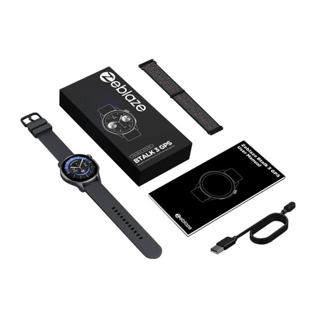 ZEBLAZE smartwatch Btalk 3 GPS, heart rate, 1.43" AMOLED, GPS, 3 ATM, γκρι