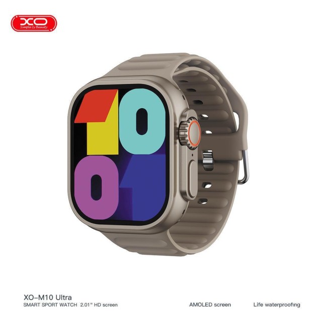 XO M10ULTRA SMART WATCH, ΑΣΥΡΜΑΤΗ ΦΟΡΤΙΣΗ, ΚΛΗΣΗ, ΓΚΡΙ