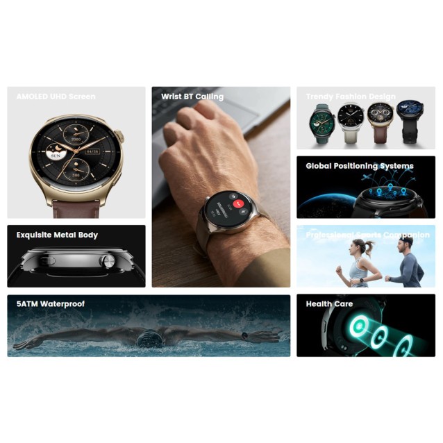 MIBRO smartwatch Lite 3 Pro με 2x λουράκια, heart rate, 1.32" AMOLED, GPS, 5 ATM, μαύρο/πράσινο