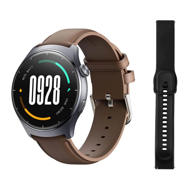 MIBRO smartwatch Lite 3 με 2x λουράκια, heart rate, 1.3" AMOLED, 2 ATM, γκρι/καφέ