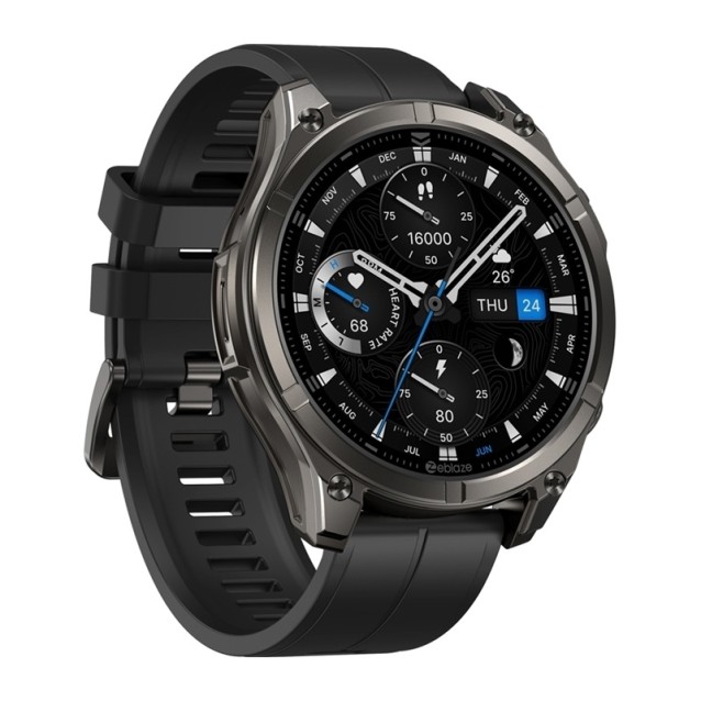 ZEBLAZE smartwatch Vibe 8 με φακό, heart rate, 1.43" AMOLED, 5 ΑΤΜ, MIL-STD-810H, μαύρο
