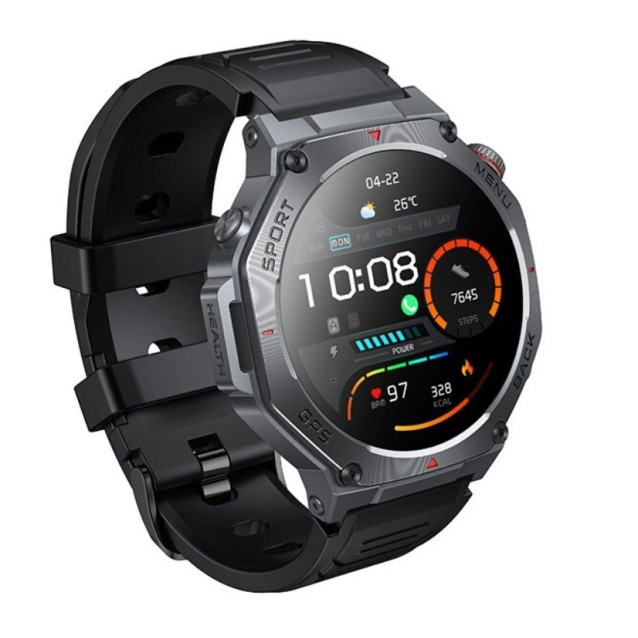 HOC Y37, SMART WATCH, SPORT, AMOLED, GPS, ΜΑΥΡΟ