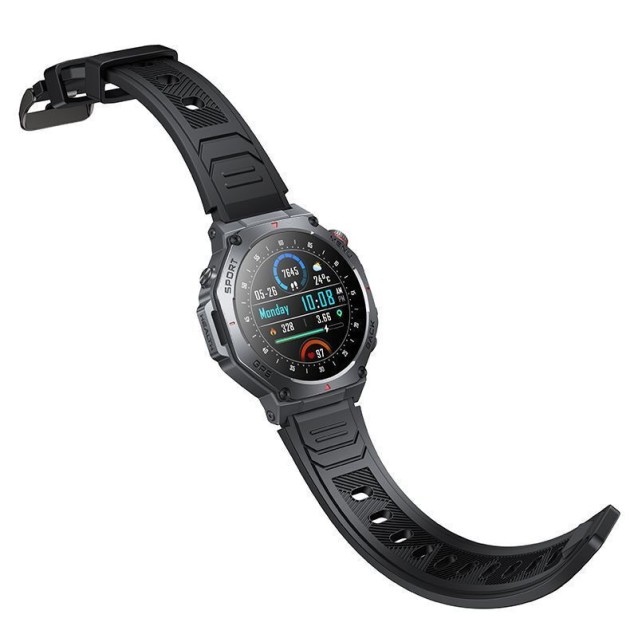 HOC Y37, SMART WATCH, SPORT, AMOLED, GPS, ΜΑΥΡΟ