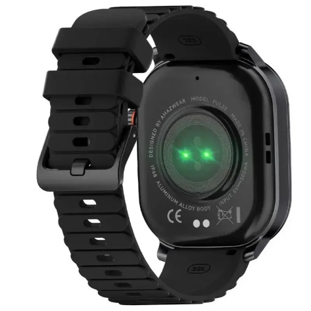 KOSPET smartwatch Pulse, heart rate, 1.96" AMOLED, IP68, μαύρο