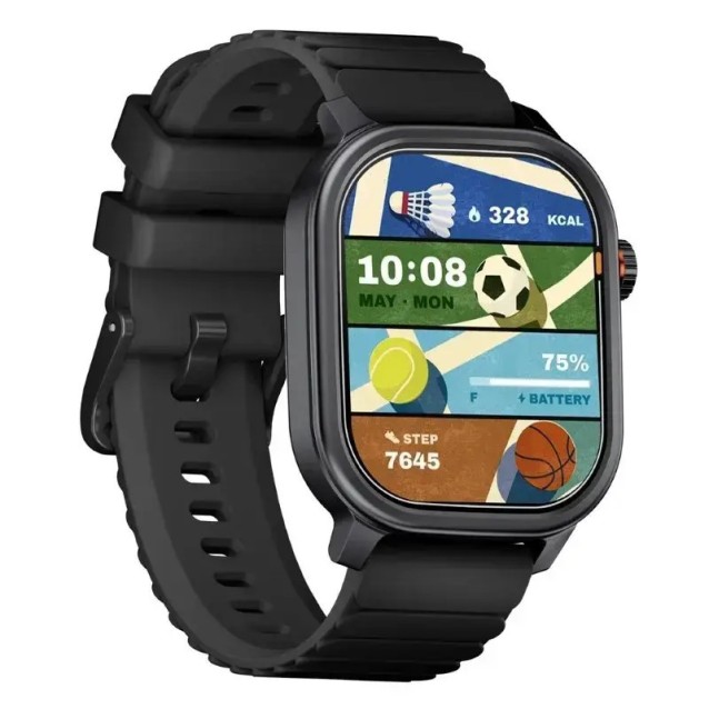 KOSPET smartwatch Pulse, heart rate, 1.96" AMOLED, IP68, μαύρο