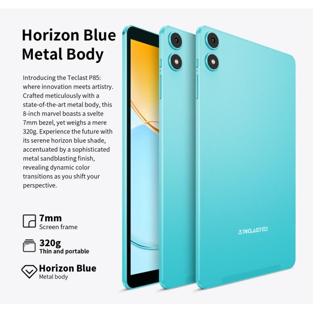 TECLAST tablet P85 2025, 8", 3/64GB, Android 15, 5000mAh, μπλε