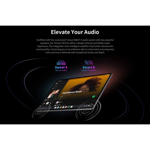 TECLAST tablet T50 Plus 2025, 11", 8/256GB, 4G, Android 15, 8000mAh, γκρι