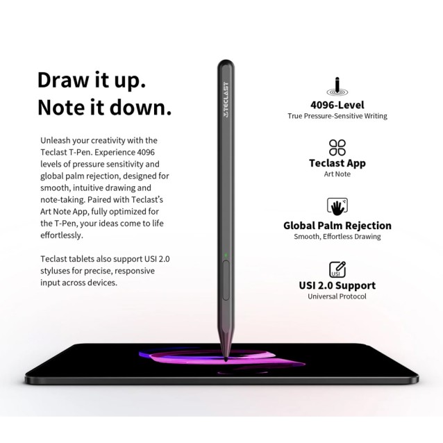 TECLAST tablet ArtPad Pro με στυλό αφής, 12.7", 8/256GB, 4G, Android 15, 10000mAh, γκρι