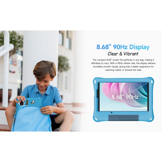 ULEFONE tablet Tab A9 Pro Kids, 8.68", 4/128GB, 4G, Android 15, 5040mAh, μπλε