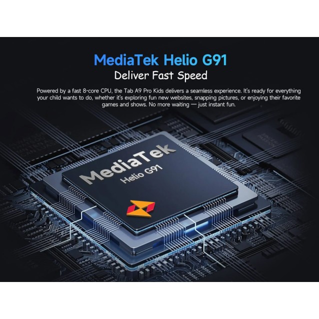 ULEFONE tablet Tab A9 Pro Kids, 8.68", 4/128GB, 4G, Android 15, 5040mAh, μπλε