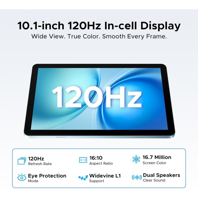 DOOGEE tablet Tab G5, 10.1", 3/128GB, 4G, Android 16, 7500mAh, μπλε