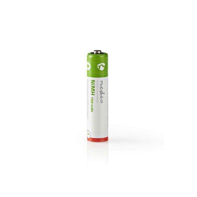 Επαναφορτιζόμενη μπαταρία ΑΑΑ Νi-MH 700 mAh 1.2V Ready to use σε blister 4 μπαταριών.