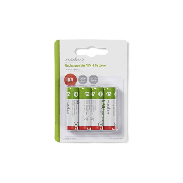 Επαναφορτιζόμενες μπαταρίες ΑΑ Νi-MH 2600 mAh 1.2V Ready to use, σε blister 4 μπαταριών.