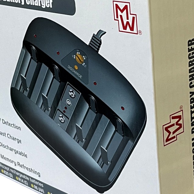 MW-AA02V-6U ΦΟΡΤΙΣΤΗΣ ΜΠΑΤΑΡΙΩΝ AA/AAA/C/D/9V ΜΕ 4 ΚΑΝΑΛΙΑ