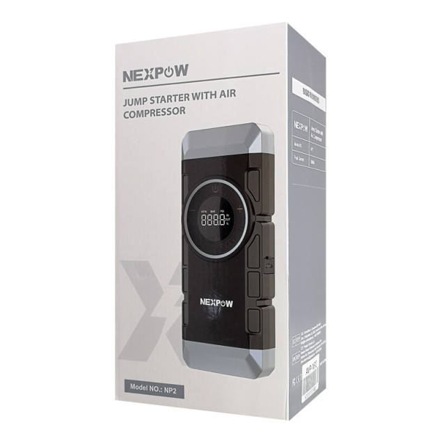 NEXPOW εκκινητής μπαταρίας & συμπιεστής αέρος NP2, 12V/3000A, 150PSI, 12000mAh