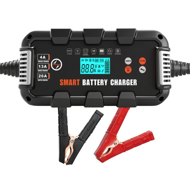 BYGD φορτιστής & συντηρητής μπαταρίας αυτοκινήτου F26000M με οθόνη, 6V/8-24A 12V/4-26A 24V/2-13A