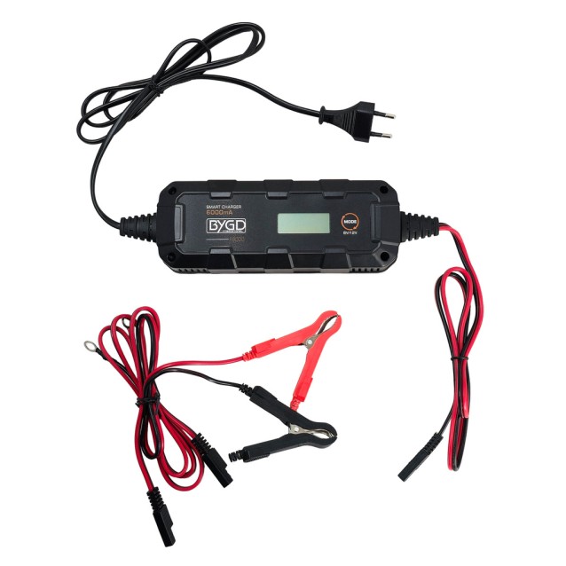 BYGD φορτιστής & συντηρητής μπαταρίας αυτοκινήτου F6000 με οθόνη, 6-12V/6A