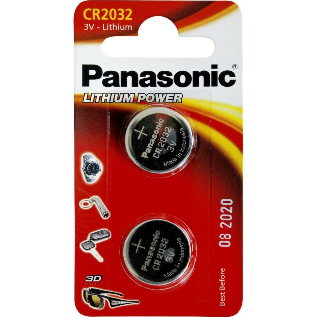 PANASONIC μπαταρία λιθίου, CR2032, 3V, 2τμχ