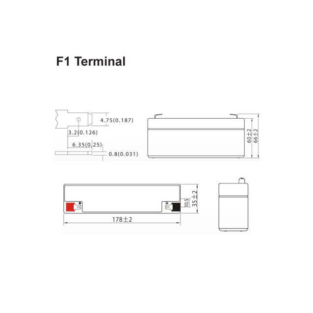 Μπαταρία μολύβδου 12V 2.4Ah