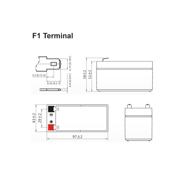 Μπαταρία μολύβδου 12V 1.3Ah