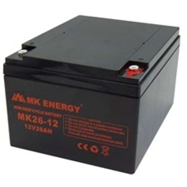 ΜΠΑΤΑΡΙΑ ΜΟΛΥΒΔΟΥ ΒΑΘΙΑΣ ΕΚΦΟΡΤΙΣΗΣ 12V/26Ah MK26-12 MKE