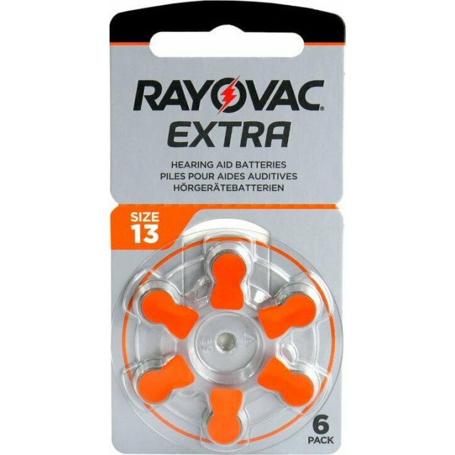 RAYOVAC μπαταρίες ακουστικών βαρηκοΐας 13MF, mercury free, 1.4V, 6τμχ