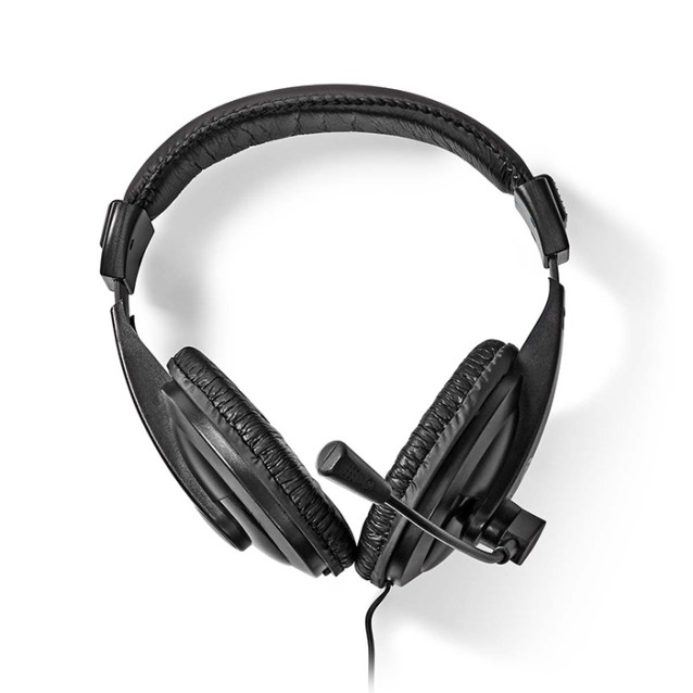 NEDIS CHST210BK Στερεοφωνικό over-ear headset με καλώδιο 1.80m, σε μαύρο χρώμα.