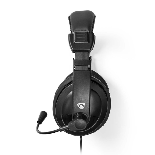 NEDIS CHST210BK Στερεοφωνικό over-ear headset με καλώδιο 1.80m, σε μαύρο χρώμα.
