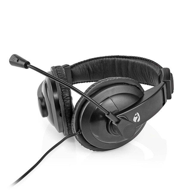 NEDIS CHST210BK Στερεοφωνικό over-ear headset με καλώδιο 1.80m, σε μαύρο χρώμα.
