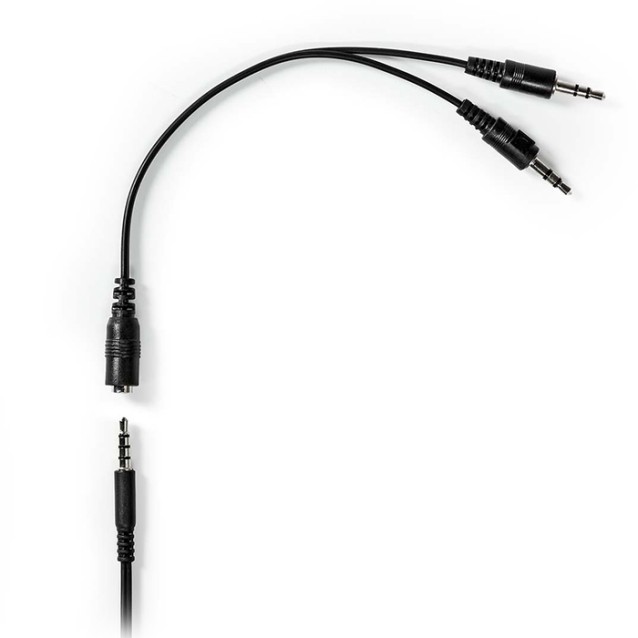 NEDIS CHST210BK Στερεοφωνικό over-ear headset με καλώδιο 1.80m, σε μαύρο χρώμα.