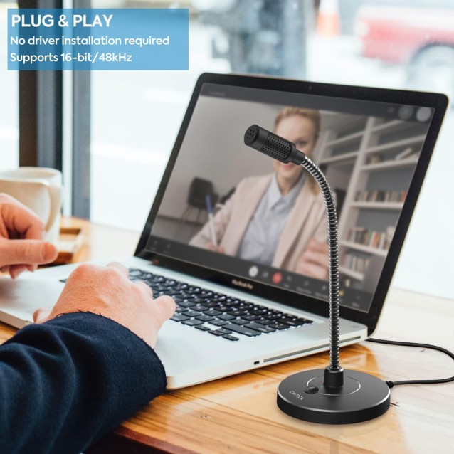 CMTECK επιτραπέζιο μικρόφωνο G009 με εύκαμπτο βραχίονα, omnidirectional, USB, μαύρο