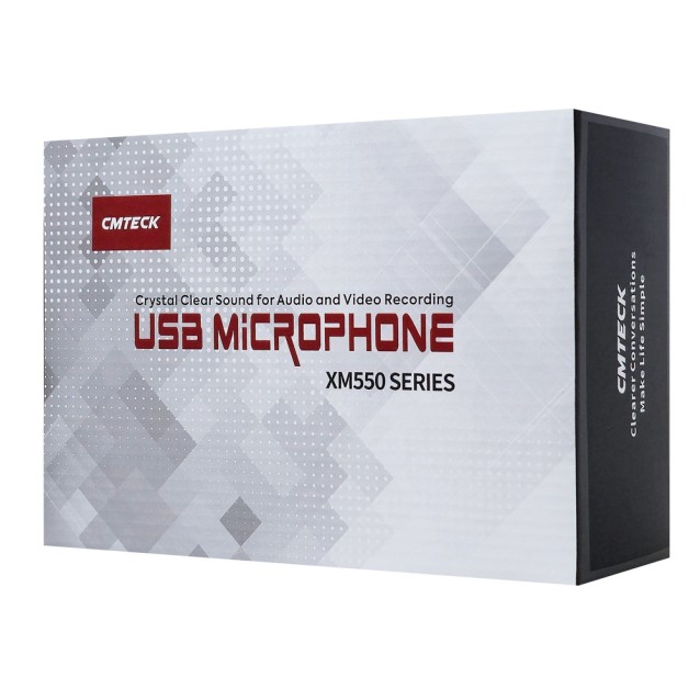 CMTECK επιτραπέζιο μικρόφωνο XM550 με pop φίλτρο, καρδιοειδές, USB, μαύρο