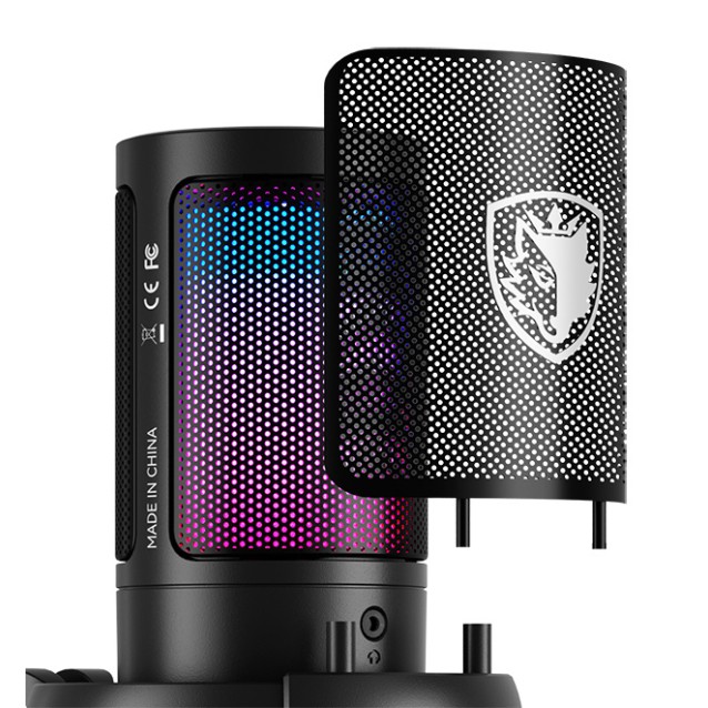 SADES gaming μικρόφωνο TYTO με βάση γραφείου & επιτραπέζια, pop φίλτρο, καρδιοειδές, USB, μαύρο