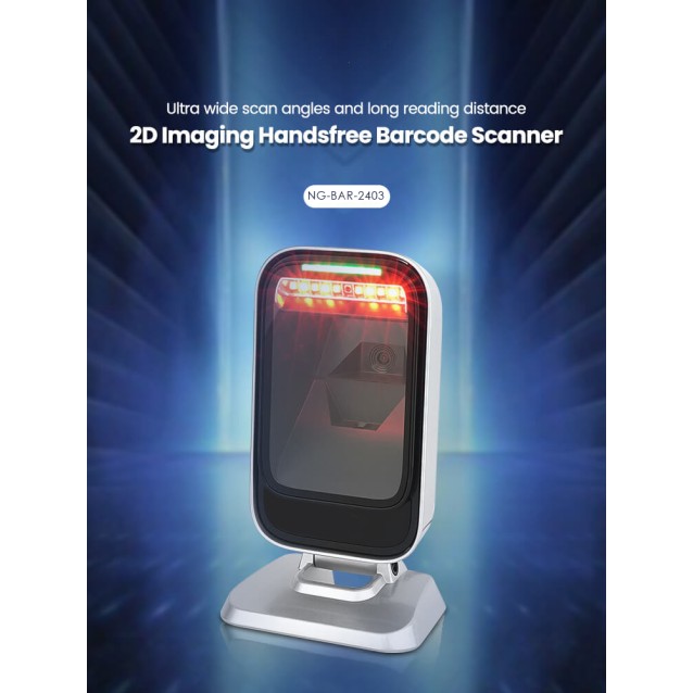 NG BAR-2403 BARCODE SCANNER ΠΑΓΚΟΥ ΟΡΘΟΓΩΝΙΟ, 2D, USB