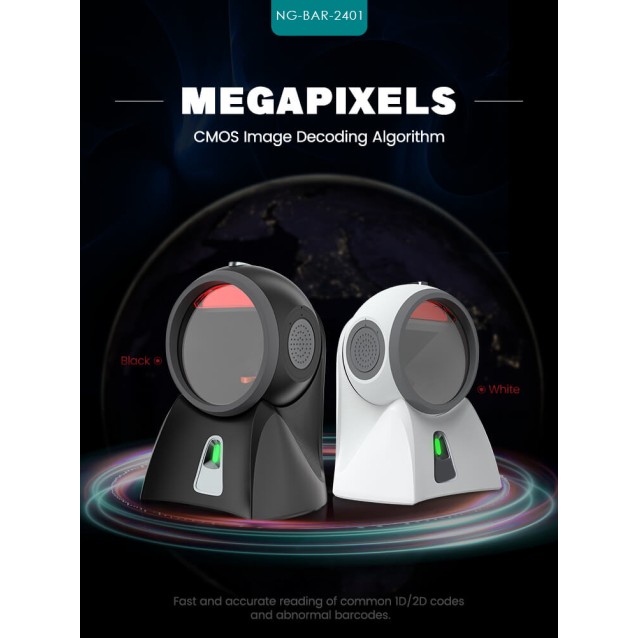NG BAR-2401 BARCODE SCANNER ΠΑΓΚΟΥ DOME, 2D, USB (171572)