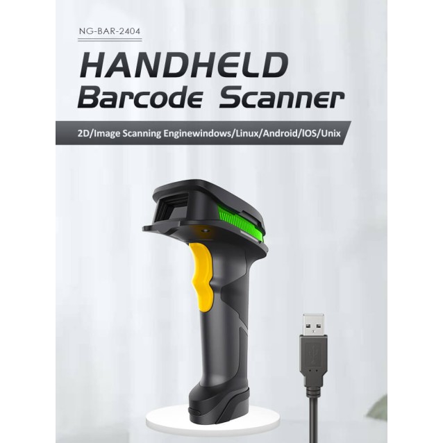 NG BAR-2404 ΕΝΣΥΡΜΑΤΟ BARCODE SCANNER, 2D, USB
