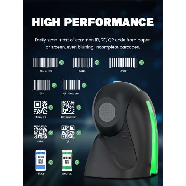 NG BAR-2401 BARCODE SCANNER ΠΑΓΚΟΥ DOME, 2D, USB (171572)