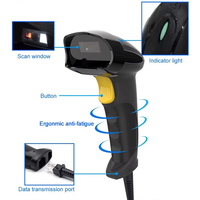 GTCODESTAR barcode scanner X-760H, 1D & 2D, ενσύρματο, μαύρο