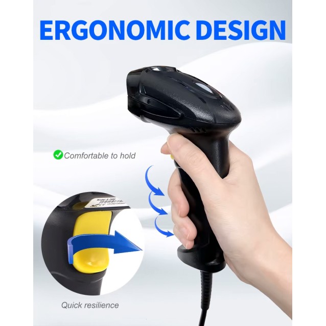 GTCODESTAR barcode scanner X-760H, 1D & 2D, ενσύρματο, μαύρο