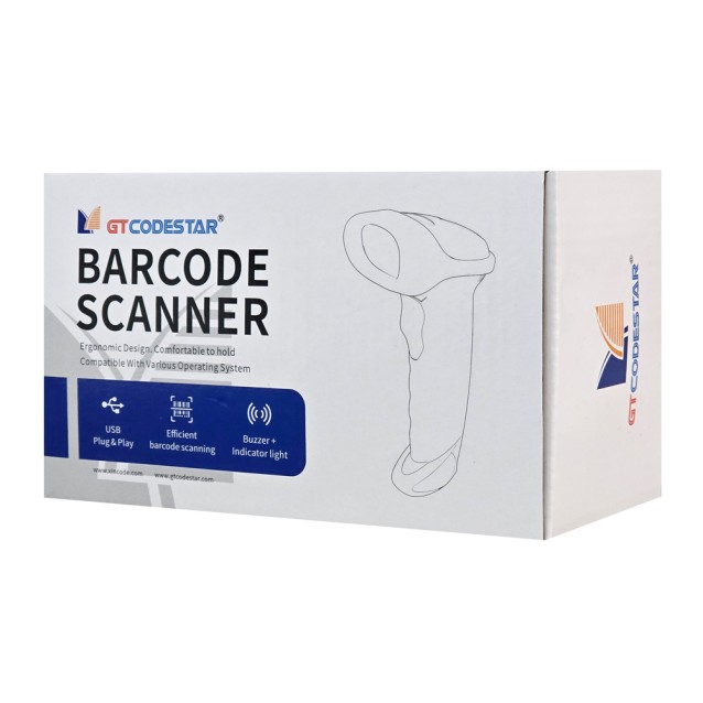 GTCODESTAR barcode scanner X-760H, 1D & 2D, ενσύρματο, μαύρο