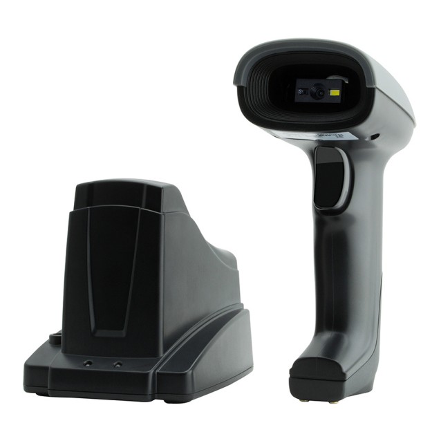 GTCODESTAR barcode scanner X-1901B με βάση, 1D & 2D, ενσύρματο & ασύρματο, Bluetooth, 2000mAh, μαύρο