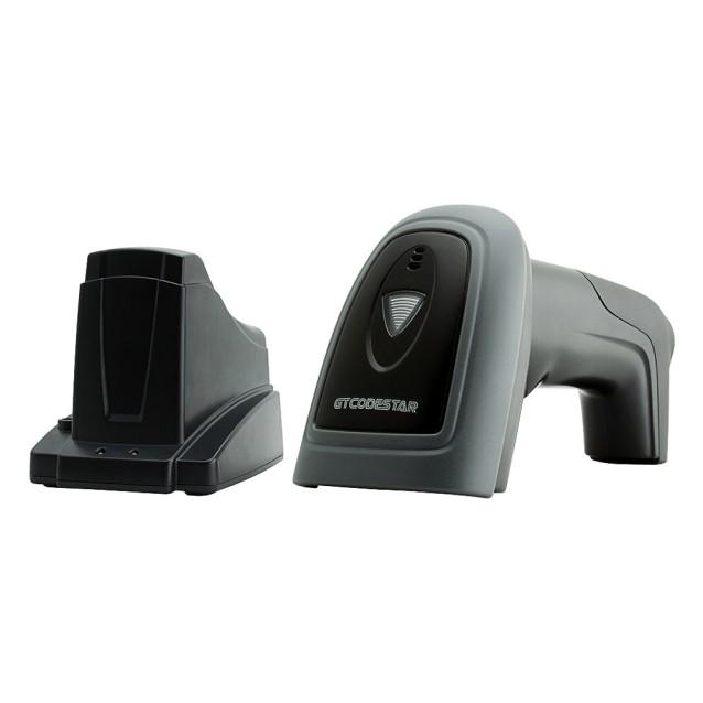 GTCODESTAR barcode scanner X-1901B με βάση, 1D & 2D, ενσύρματο & ασύρματο, Bluetooth, 2000mAh, μαύρο