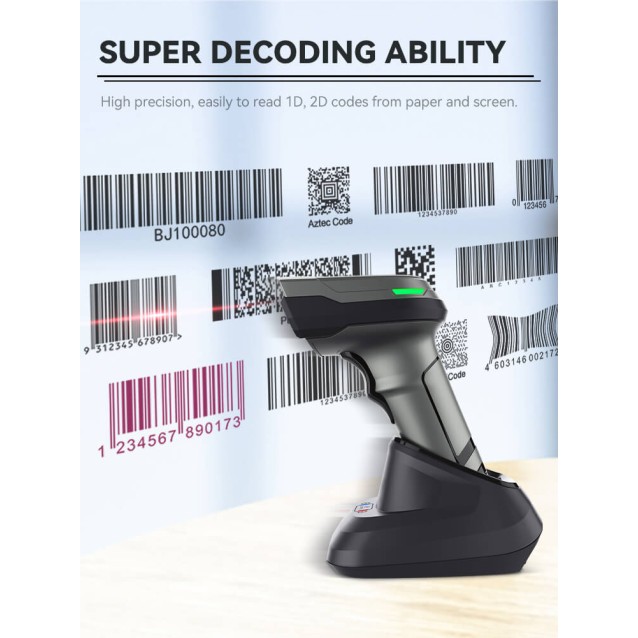 NG BAR-2405 ΑΣΥΡΜΑΤΟ BARCODE SCANNER, 2D, 2.4+ΒΤ, 2200 mAh